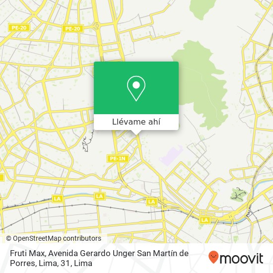 Mapa de Fruti Max, Avenida Gerardo Unger San Martín de Porres, Lima, 31