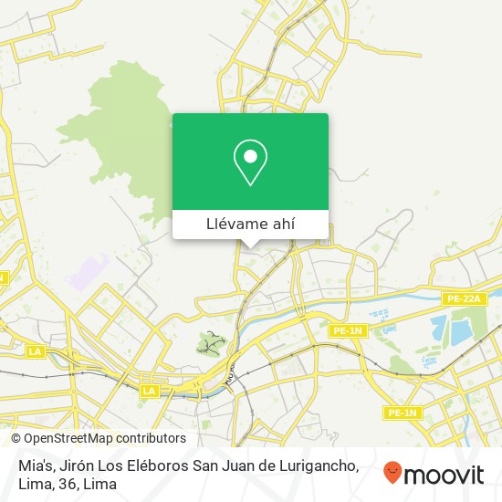 Mapa de Mia's, Jirón Los Eléboros San Juan de Lurigancho, Lima, 36