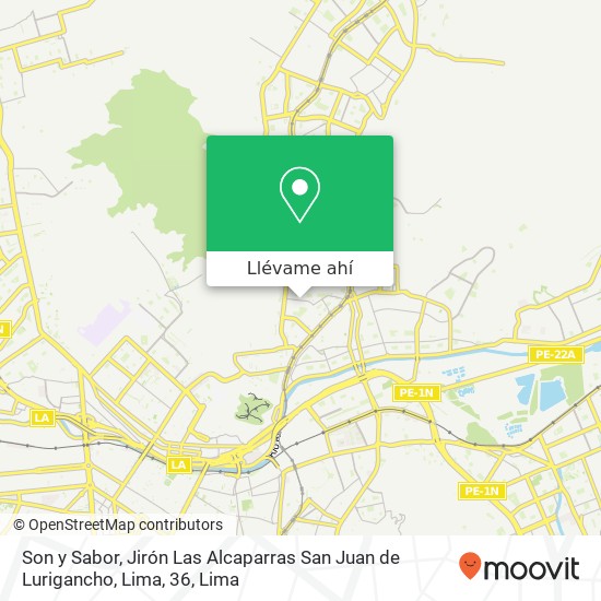 Mapa de Son y Sabor, Jirón Las Alcaparras San Juan de Lurigancho, Lima, 36