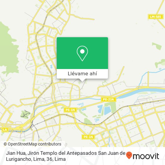 Mapa de Jian Hua, Jirón Templo del Antepasados San Juan de Lurigancho, Lima, 36