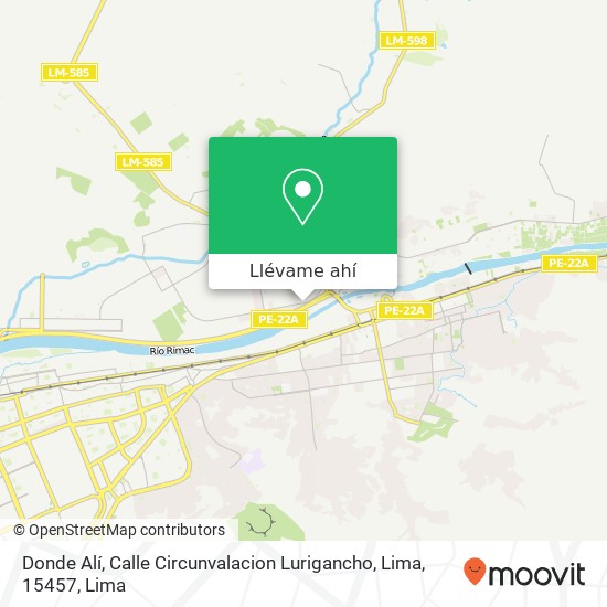 Mapa de Donde Alí, Calle Circunvalacion Lurigancho, Lima, 15457