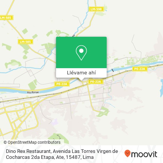 Mapa de Dino Rex Restaurant, Avenida Las Torres Virgen de Cocharcas 2da Etapa, Ate, 15487