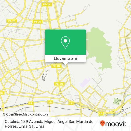 Mapa de Catalina, 139 Avenida Miguel Ángel San Martín de Porres, Lima, 31