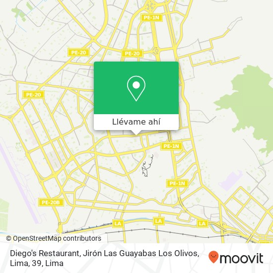 Mapa de Diego's Restaurant, Jirón Las Guayabas Los Olivos, Lima, 39