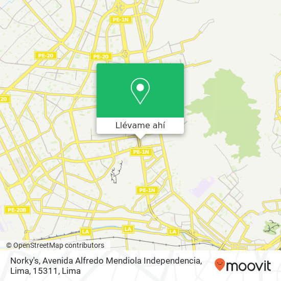 Mapa de Norky's, Avenida Alfredo Mendiola Independencia, Lima, 15311