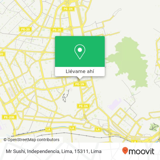 Mapa de Mr Sushi, Independencia, Lima, 15311