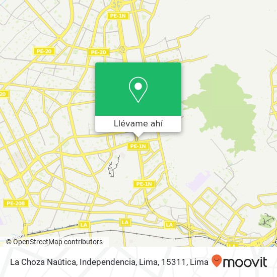 Mapa de La Choza Naútica, Independencia, Lima, 15311