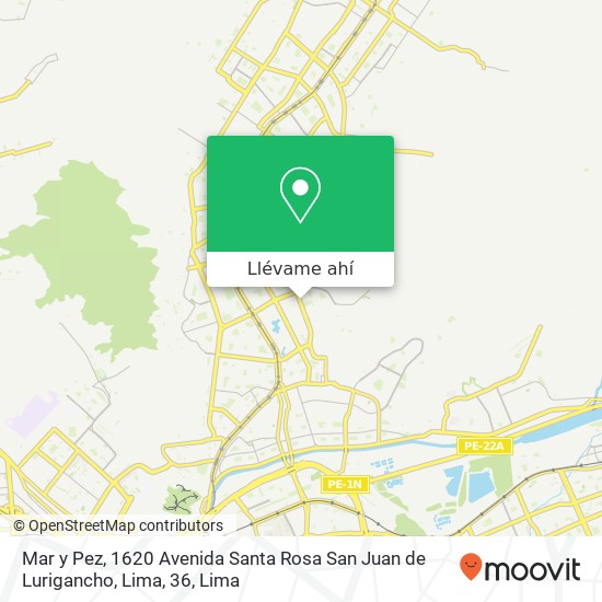 Mapa de Mar y Pez, 1620 Avenida Santa Rosa San Juan de Lurigancho, Lima, 36