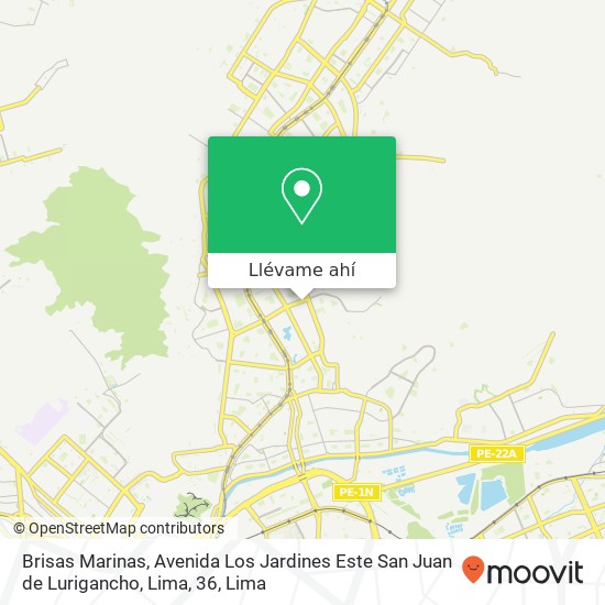 Mapa de Brisas Marinas, Avenida Los Jardines Este San Juan de Lurigancho, Lima, 36