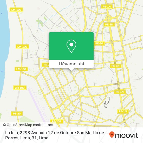 Mapa de La Isla, 2298 Avenida 12 de Octubre San Martín de Porres, Lima, 31