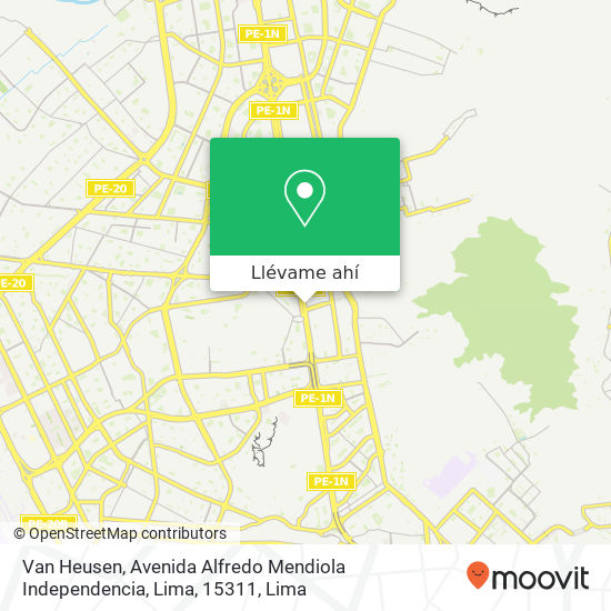 Mapa de Van Heusen, Avenida Alfredo Mendiola Independencia, Lima, 15311