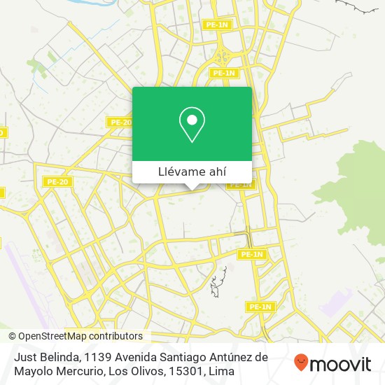 Mapa de Just Belinda, 1139 Avenida Santiago Antúnez de Mayolo Mercurio, Los Olivos, 15301