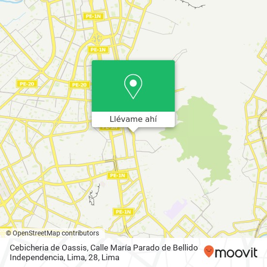Mapa de Cebicheria de Oassis, Calle María Parado de Bellido Independencia, Lima, 28