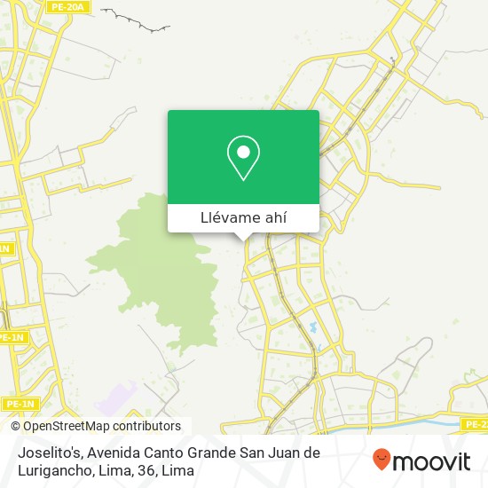 Mapa de Joselito's, Avenida Canto Grande San Juan de Lurigancho, Lima, 36