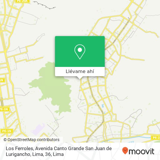 Mapa de Los Ferroles, Avenida Canto Grande San Juan de Lurigancho, Lima, 36