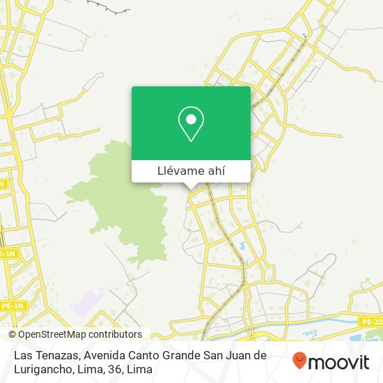 Mapa de Las Tenazas, Avenida Canto Grande San Juan de Lurigancho, Lima, 36