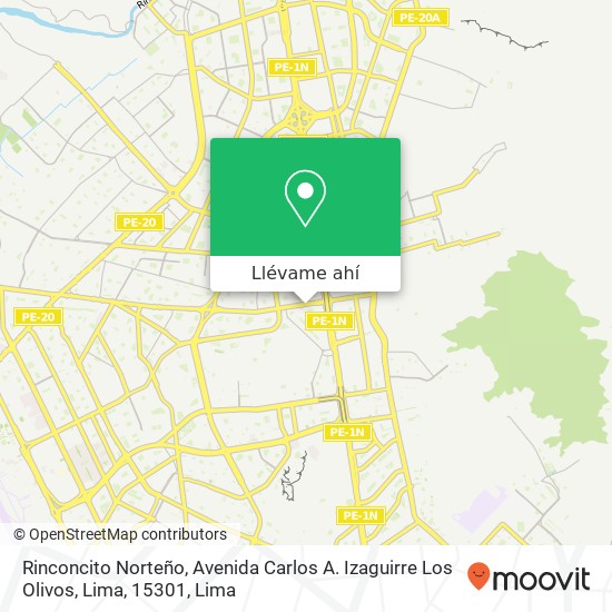 Mapa de Rinconcito Norteño, Avenida Carlos A. Izaguirre Los Olivos, Lima, 15301