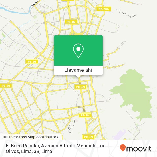 Mapa de El Buen Paladar, Avenida Alfredo Mendiola Los Olivos, Lima, 39