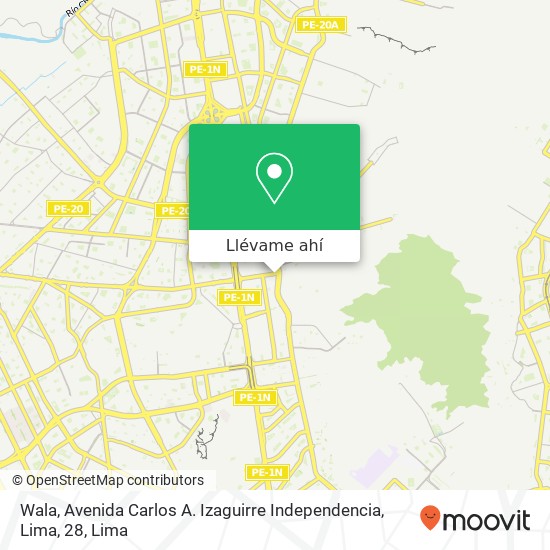 Mapa de Wala, Avenida Carlos A. Izaguirre Independencia, Lima, 28
