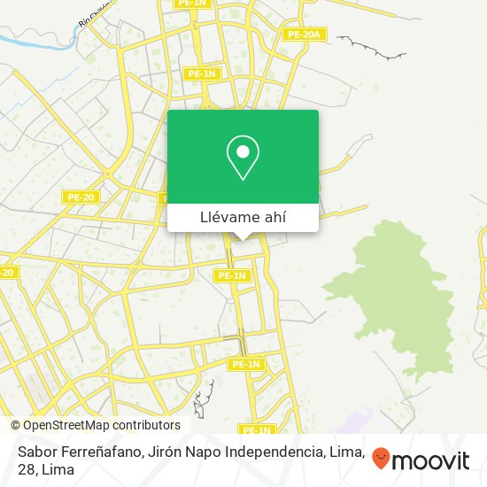 Mapa de Sabor Ferreñafano, Jirón Napo Independencia, Lima, 28