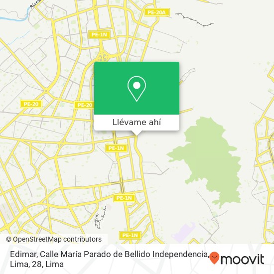 Mapa de Edimar, Calle María Parado de Bellido Independencia, Lima, 28
