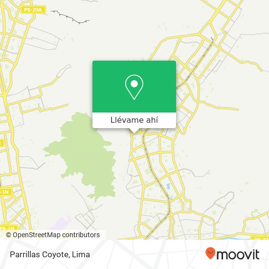 Mapa de Parrillas Coyote, Avenida Jorge Basadre Oeste San Juan de Lurigancho, Lima, 36