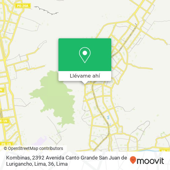 Mapa de Kombinas, 2392 Avenida Canto Grande San Juan de Lurigancho, Lima, 36