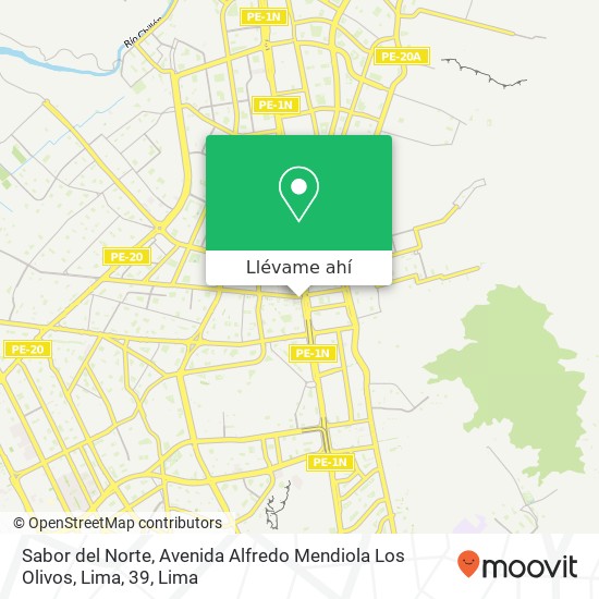 Mapa de Sabor del Norte, Avenida Alfredo Mendiola Los Olivos, Lima, 39