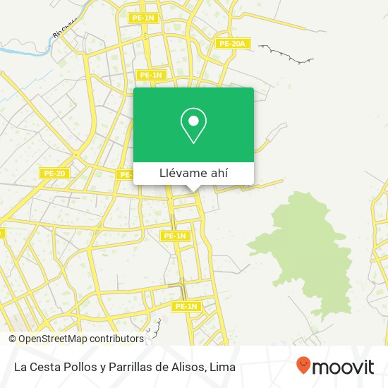 Mapa de La Cesta Pollos y Parrillas de Alisos, 186 Avenida Los Alisos El Naranjal, Independencia, 15311