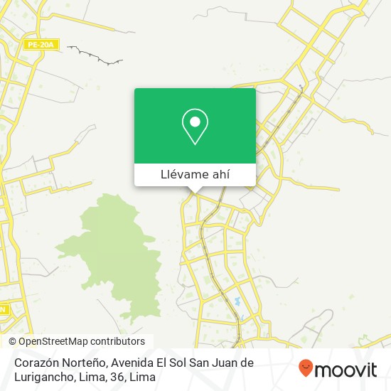 Mapa de Corazón Norteño, Avenida El Sol San Juan de Lurigancho, Lima, 36