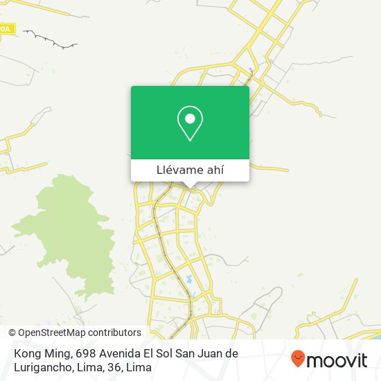 Mapa de Kong Ming, 698 Avenida El Sol San Juan de Lurigancho, Lima, 36