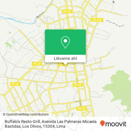 Mapa de Buffalo's Resto-Grill, Avenida Las Palmeras Micaela Bastidas, Los Olivos, 15304