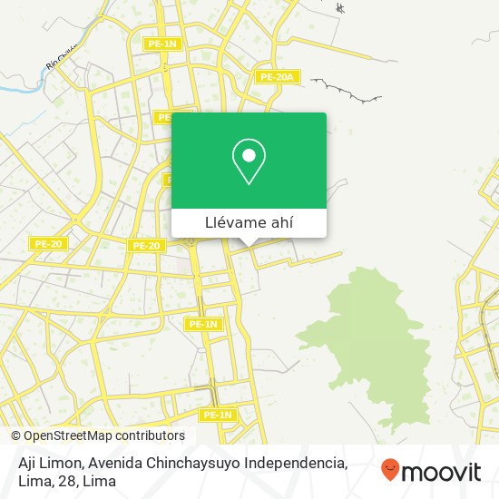 Mapa de Aji Limon, Avenida Chinchaysuyo Independencia, Lima, 28