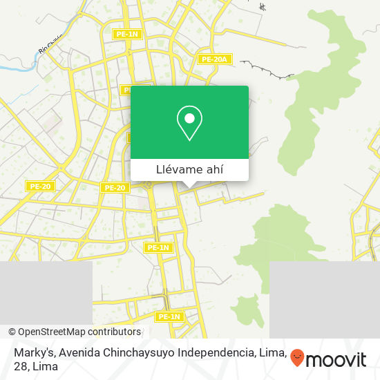 Mapa de Marky's, Avenida Chinchaysuyo Independencia, Lima, 28
