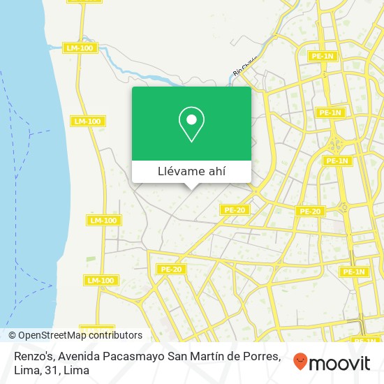 Mapa de Renzo's, Avenida Pacasmayo San Martín de Porres, Lima, 31