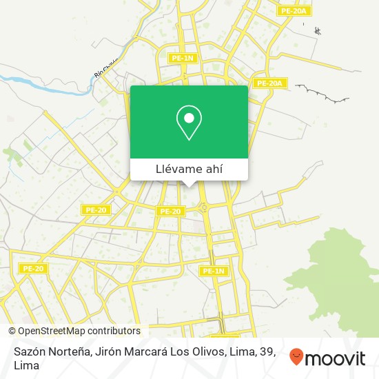 Mapa de Sazón Norteña, Jirón Marcará Los Olivos, Lima, 39