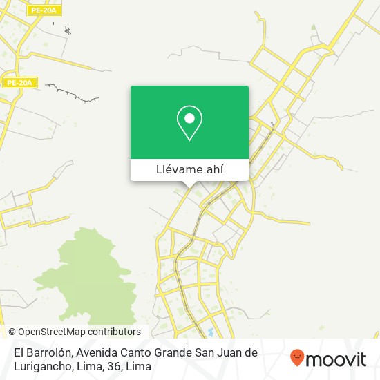 Mapa de El Barrolón, Avenida Canto Grande San Juan de Lurigancho, Lima, 36
