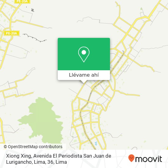 Mapa de Xiong Xing, Avenida El Periodista San Juan de Lurigancho, Lima, 36