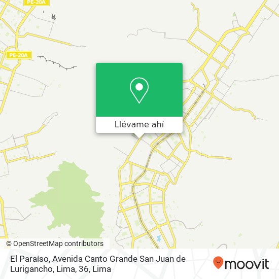 Mapa de El Paraíso, Avenida Canto Grande San Juan de Lurigancho, Lima, 36