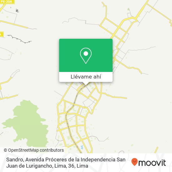 Mapa de Sandro, Avenida Próceres de la Independencia San Juan de Lurigancho, Lima, 36