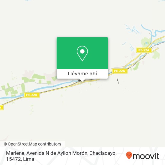 Mapa de Marlene, Avenida N de Ayllon Morón, Chaclacayo, 15472