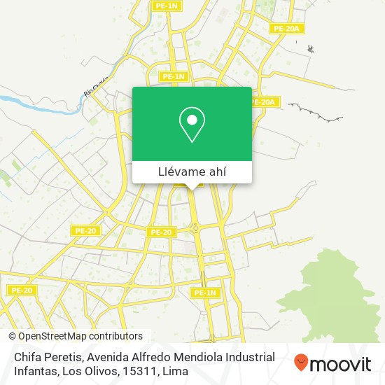 Mapa de Chifa Peretis, Avenida Alfredo Mendiola Industrial Infantas, Los Olivos, 15311