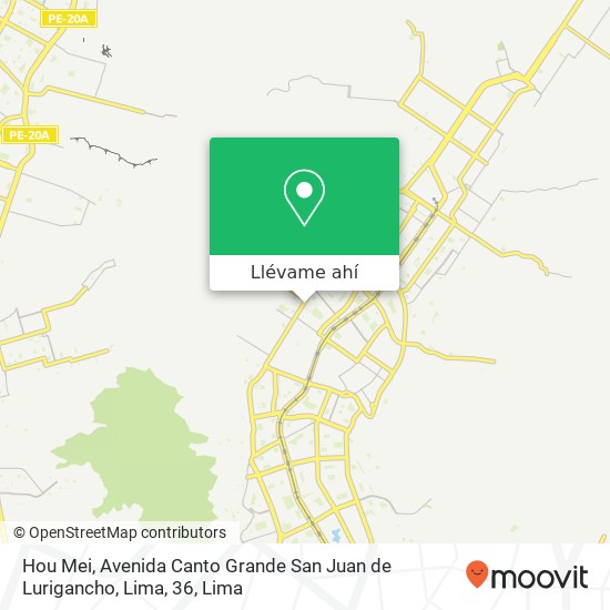 Mapa de Hou Mei, Avenida Canto Grande San Juan de Lurigancho, Lima, 36