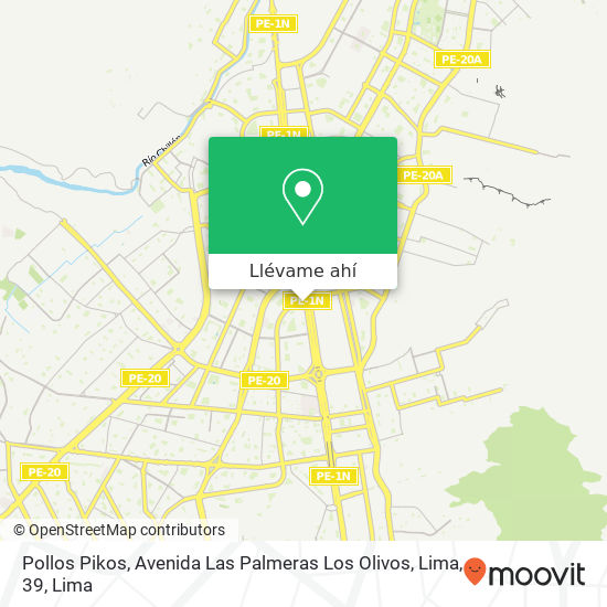 Mapa de Pollos Pikos, Avenida Las Palmeras Los Olivos, Lima, 39