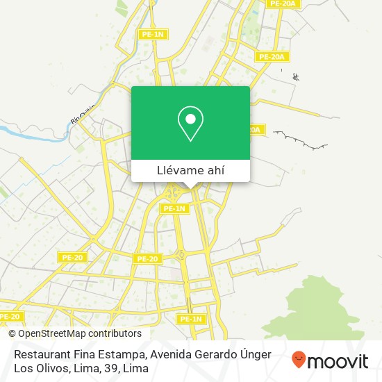 Mapa de Restaurant Fina Estampa, Avenida Gerardo Únger Los Olivos, Lima, 39