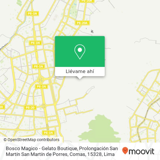 Mapa de Bosco Magico - Gelato Boutique, Prolongación San Martín San Martín de Porres, Comas, 15328