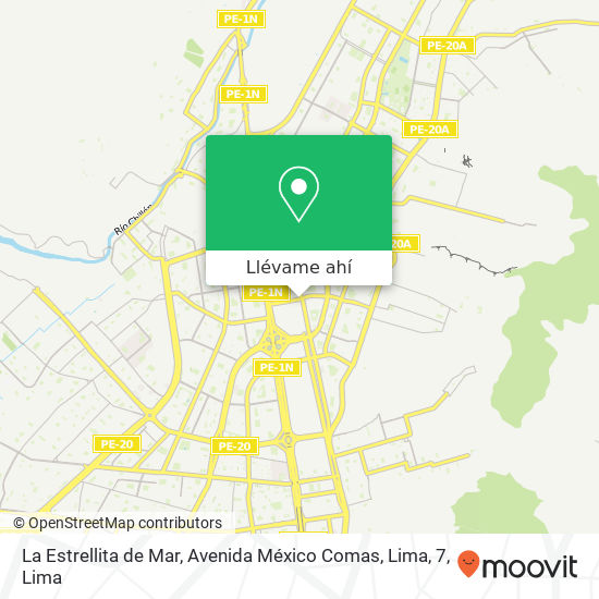Mapa de La Estrellita de Mar, Avenida México Comas, Lima, 7