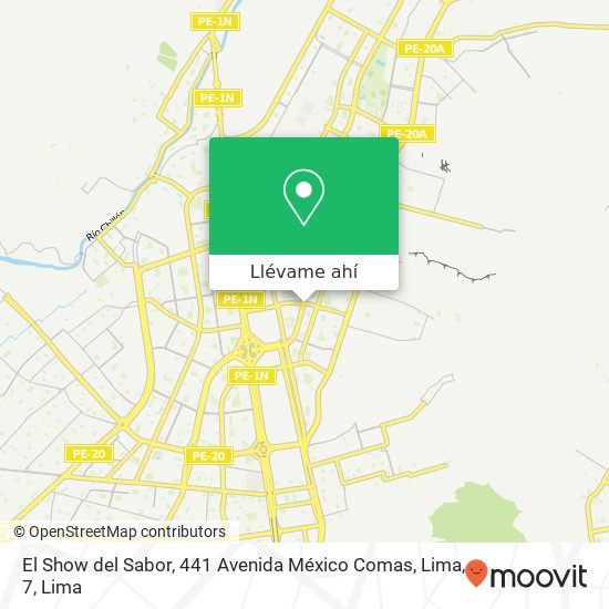 Mapa de El Show del Sabor, 441 Avenida México Comas, Lima, 7