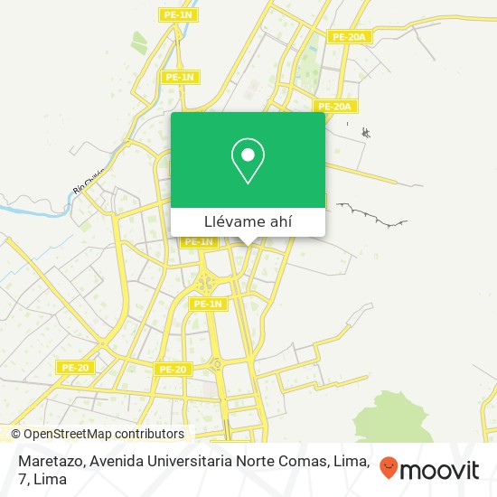 Mapa de Maretazo, Avenida Universitaria Norte Comas, Lima, 7
