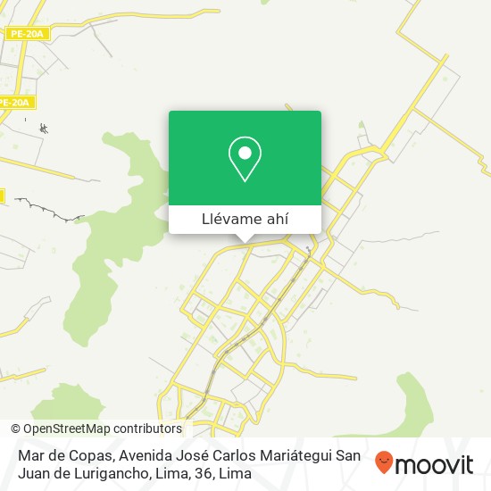 Mapa de Mar de Copas, Avenida José Carlos Mariátegui San Juan de Lurigancho, Lima, 36